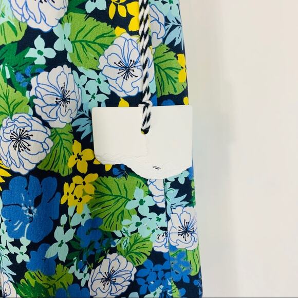 1901 Floral Midi Skirt Blues Green Gold Floral Small NWT - Picture 4 of 6